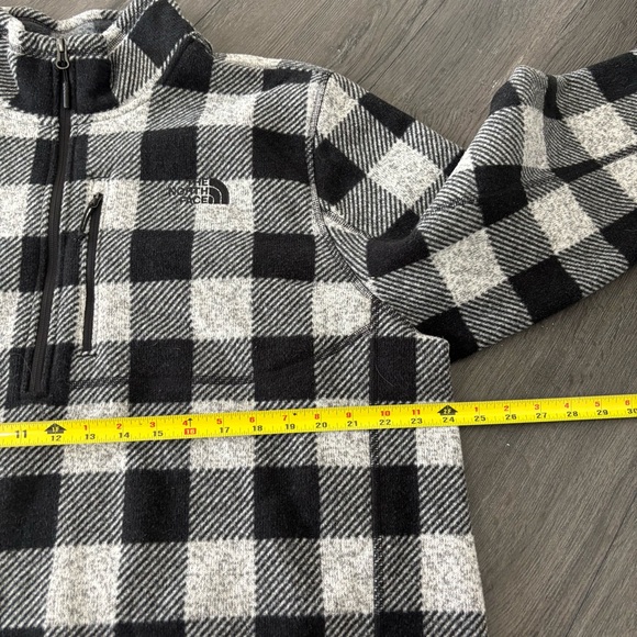 The North Face Mens 2XL Buffalo Plaid Quarter Zip Fleece Pullover Jacket - Picture 3 of 6